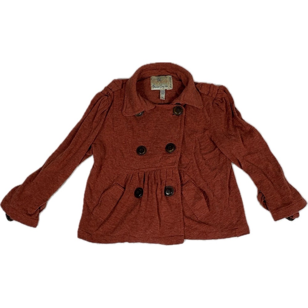 American Rag Juniors M Rust Orange Mini Coat Fall 2000s *Read* VTG